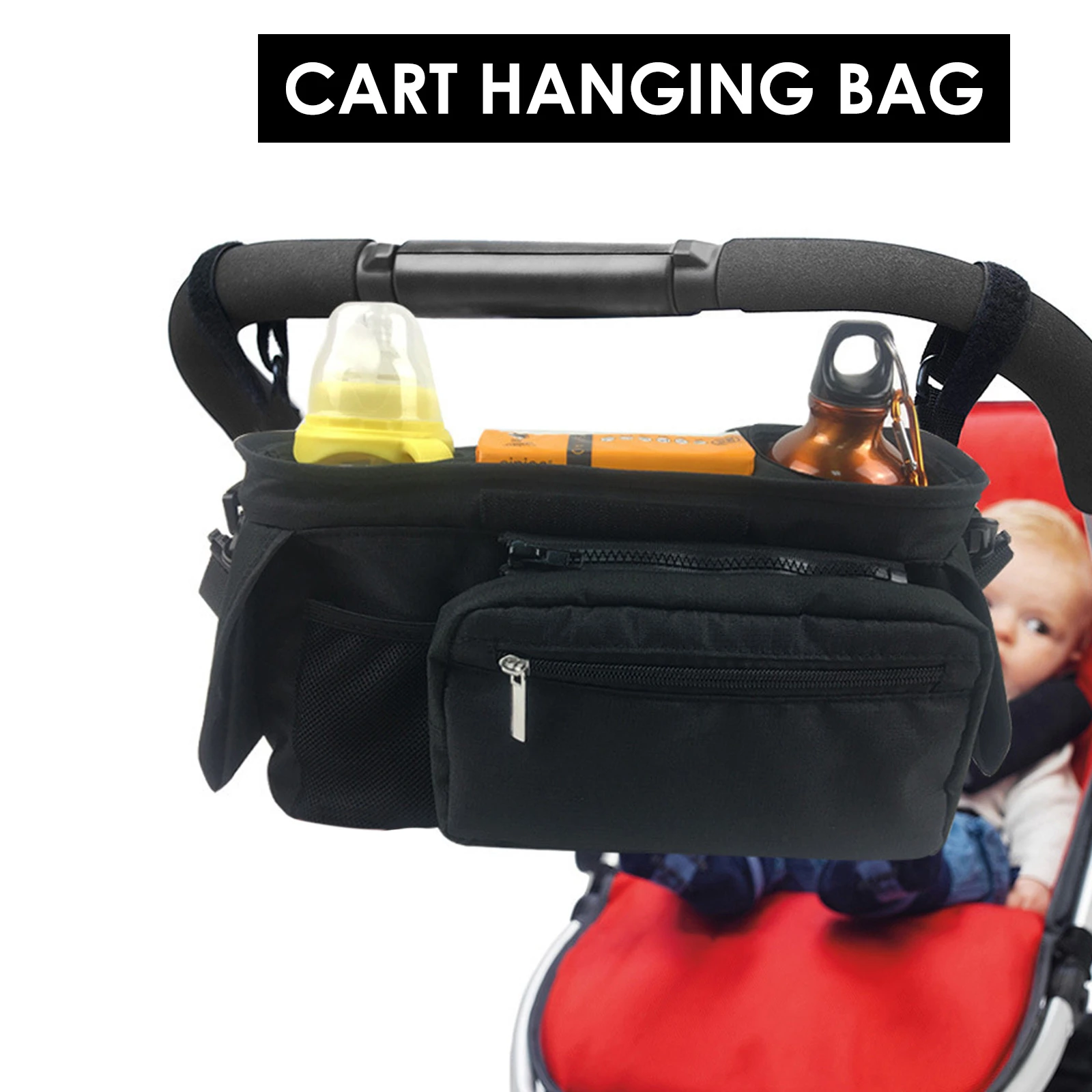 US Universal Baby Pram Buggy Organiser Pushchair Stroller Storage Cup Holder Bag