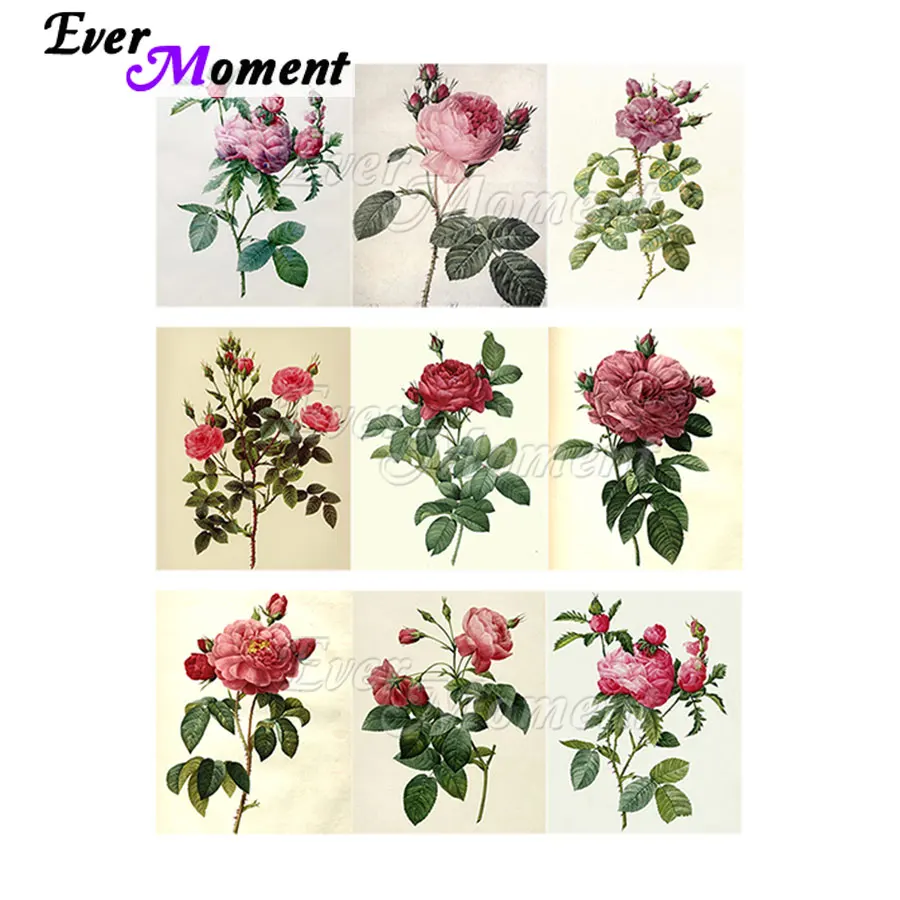 

Картина для рисования Ever Moment, алмазная Роза, цветочный рисунок, квадратные стены из смолы, художественное украшение ручной работы, Наборы для творчества 1M021