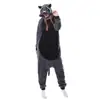 HKSNG Animal adulto gris mapache Kigurumi pijamas dibujos animados negro mapache Onesies Cosplay disfraces general regalo de Navidad ► Foto 3/6