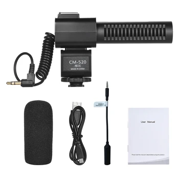 

Cm-520 External Condenser Microphone W/Hot Shoe Mount Mobilephone Adapter for Smartphone Canon Nikon Sony Dslr Video Camera