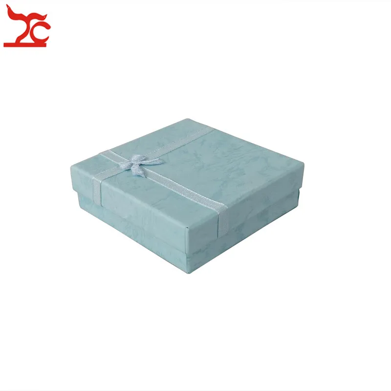 20Pcs/lot Square Large Paper Jewelry Box 4 Colors Available Bracelet Jade Storage Organizer Gift Ribbon Box 9*9*2Cm Wholesale