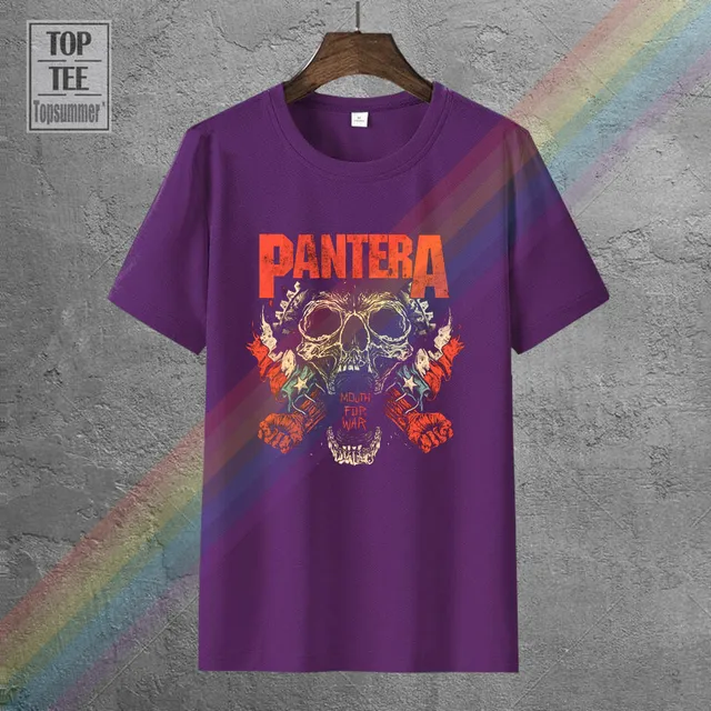 Pantera T Shirt Black Graphic Print Heavy Groove Metal Rock Band Tees 1-A-179 O-Neck Hipster T Shirts 0162147-Purple