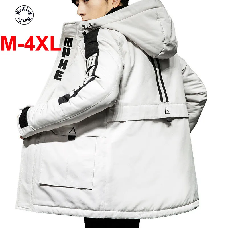 

School student cotton parkas young men cotton coat boy's new fashion jacket for youth hooded jacket M to 4XL