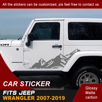 

Car Sticker 2 Pcs Side Door Mountains Graphic Vinyls Car Decals Custom Fit For Jeep Wrangler Sahara Stickers Sahara Decals