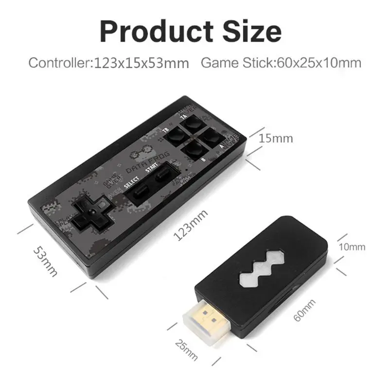  Data Frog USB Wireless Handheld TV Video Game Console Build In 600 Classic Game 8 Bit Mini Video Co