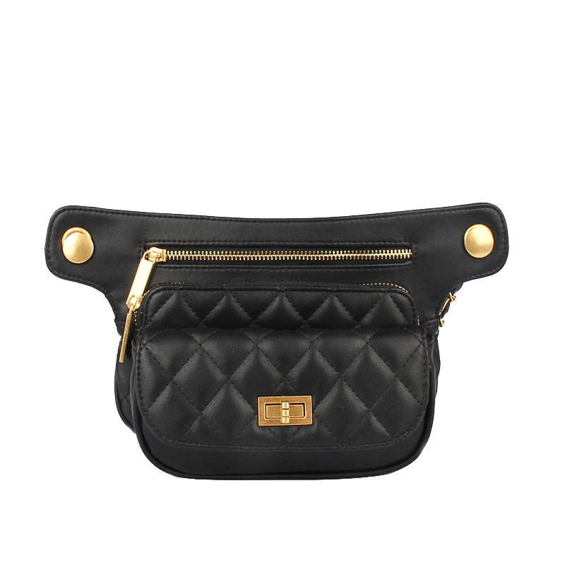 

Caker Brand 2019 Women Black White Genuine Leather Waist Bags High Quality Mobile Money Waist Pack