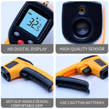 

High Precision Non-contact Infrared Handheld Electronic Temperature Measurement Digital Temperature Meter Gun