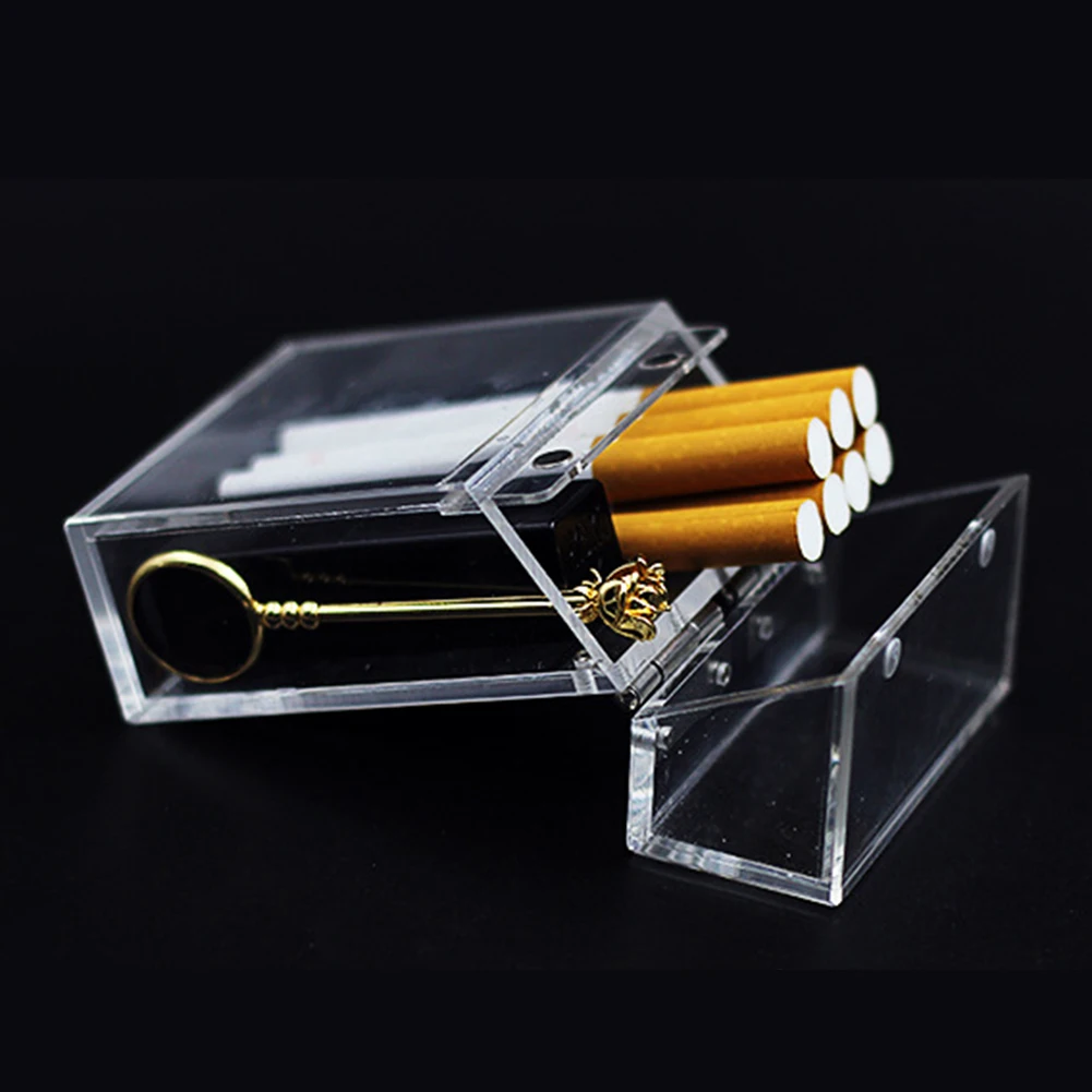 Портативный акриловый прозрачный чехол для сигарет INS Стиль Толстая портативная Зажигалка посылка коробка для хранения 14 шт. держатель для сигарет Contai