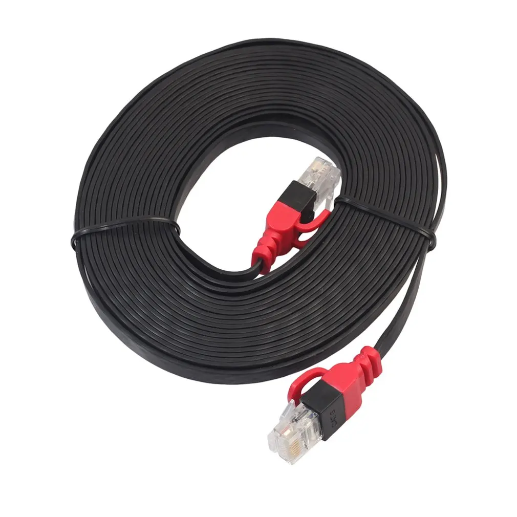 

Cat6 Ethernet Cable New Gold-plated Plug PVC Skin Unshielded Flat Gigabit Network LAN Flat Cable for Computer Router Television