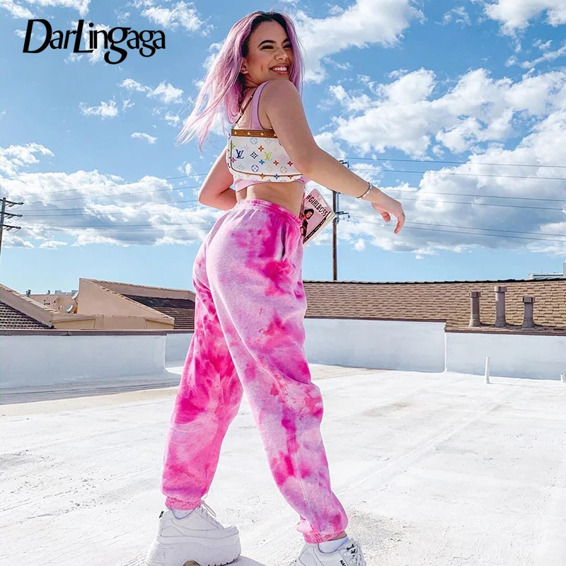 Darlingaga Streetwear Tie Dye Loose Sweatpants Women Joggers Harajuku Pants Fashion Drawstring Hip Hop High Waist Pants Bottom Darlingaga Streetwear Tie Dye Loose Sweatpants Women Joggers Harajuku Pants Fashion Drawstring Hip Hop High Waist Pants Bottom