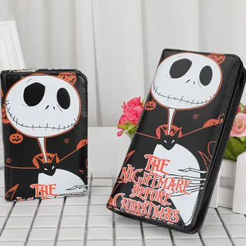 

IVYYE Nightmare Before Christmas Fashion Anime PU Long Wallet Soft Money Bag Zipper Coins Handbag Casual Purses Card Unisex New
