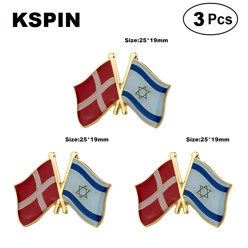 Denmark&amp Israel Lapel Pin Brooches Pins Flag badge Brooch Badges | Украшения и аксессуары