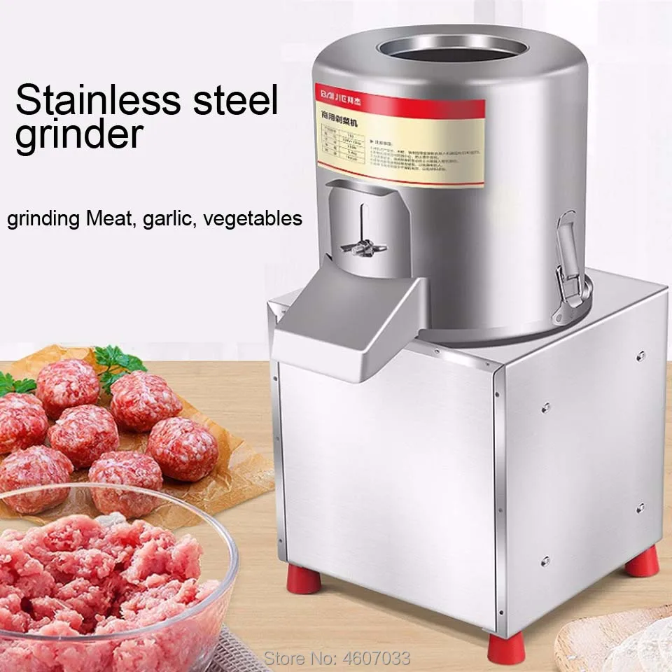 

Stainless Steel Meat Grinder garlic Chopper Automatic Electric Mincing vegetable Machine Household or Commercial Food Processor