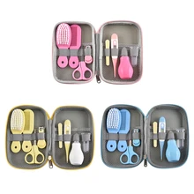 8 шт./компл. Уход и гигиена ребёнка комплект Портативный для новорожденных Уход за лошадьми Комплект машинки для стрижки ногтей Ножницы для волос, расческа безопасности набор по уходу за Лидер продаж
