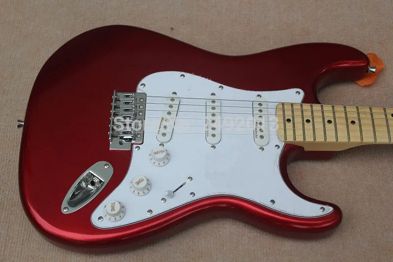 New Arrival Guitar SSS Red White Pickguard 6 Strings natural Wood Electric @2 | Спорт и развлечения
