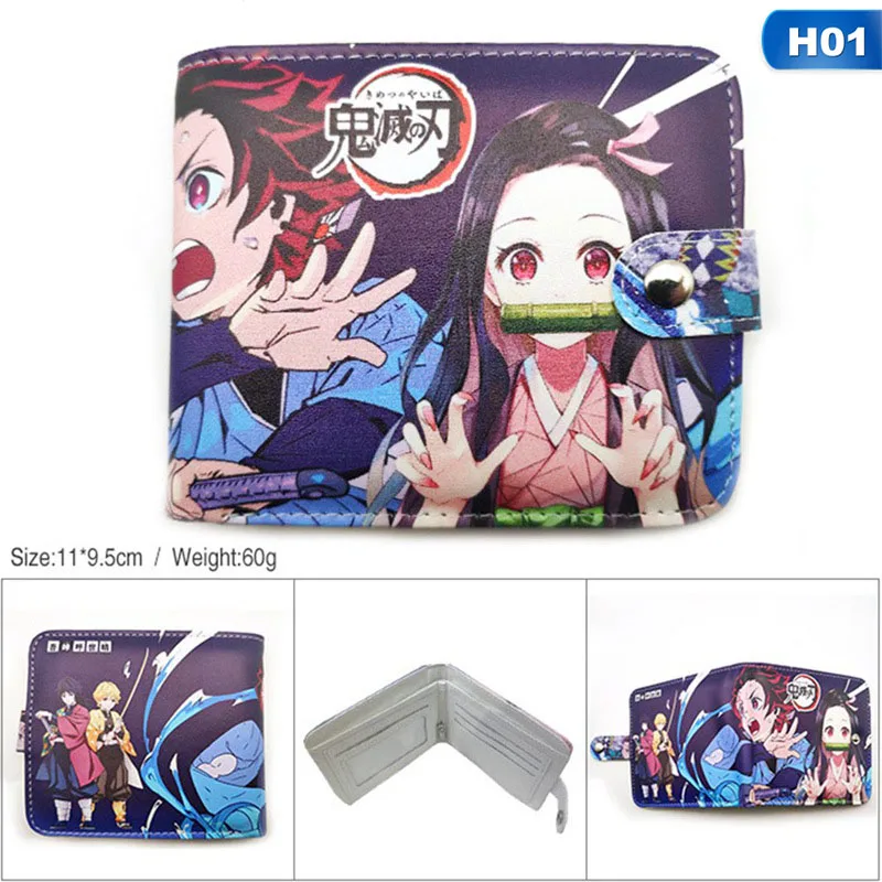 Demon Slayer: Kimetsu no Yaiba Kamado Nezuko Кошелек кожаный pu двойной кошелек подарочный Кошелек для монет - Цвет: CB1331H01