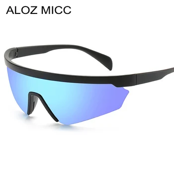 

Oversized Men Polarized Sunglasses Brand Designer Half Frame Glasses Men Female Mirror Sport Goggle Unique Eyeglasses UV400 Q742