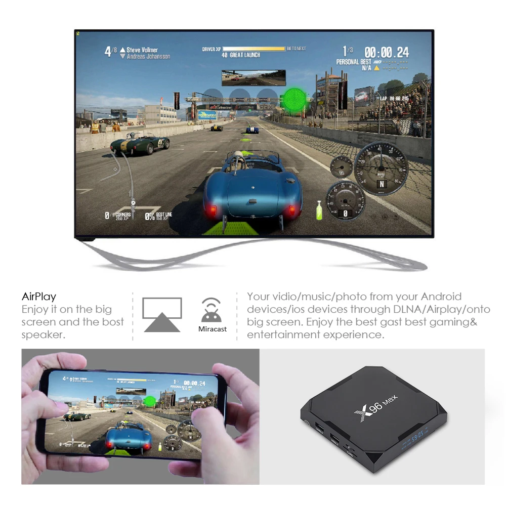 X96 MAX Smart tv Box Android 9,0 4 Гб 64 Гб Bluetooth 4.X Amlogic S905X2 2,4G+ 5,8G Wifi USB3.0 медиаплеер 4K HD tv Box