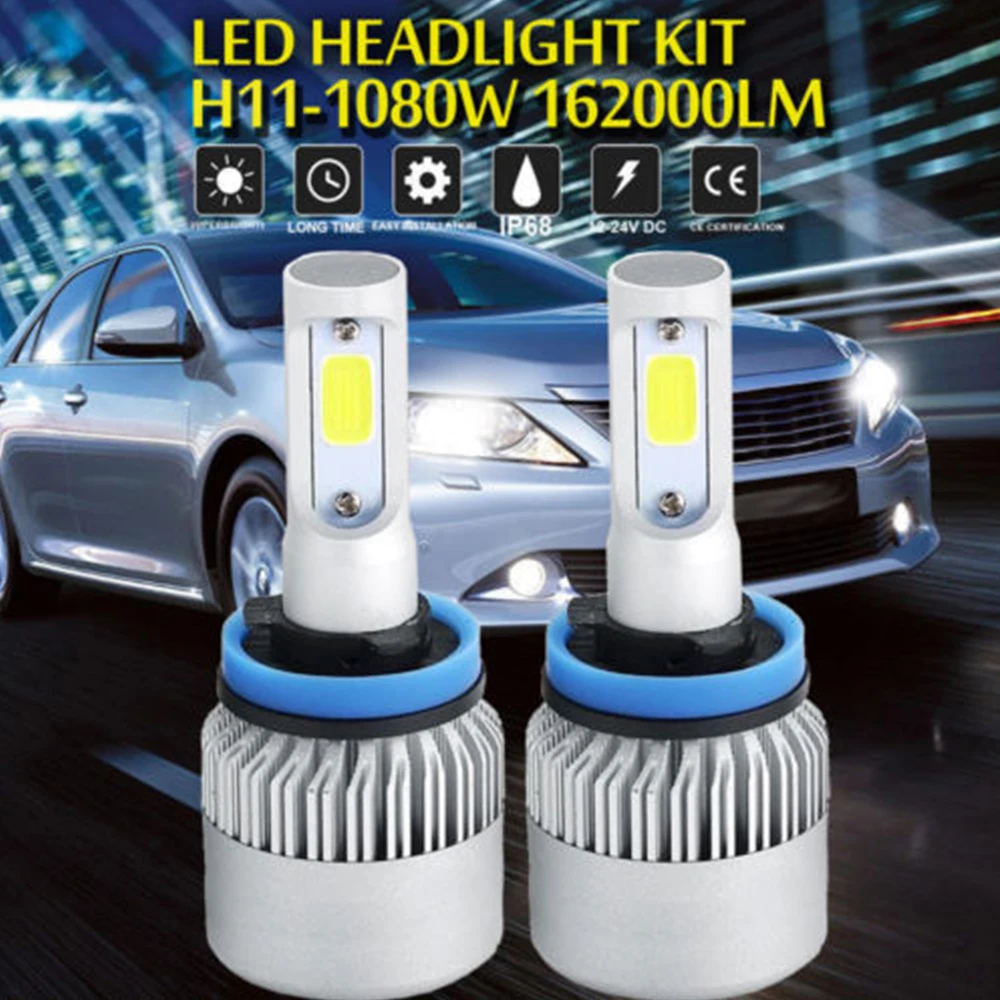 

H8/H9/H11 Car 1080W 8000LM LED Headlight Bulbs Conversion Low Beam 6000K White 12v Driving High Power Car LED Headlamp On Sale