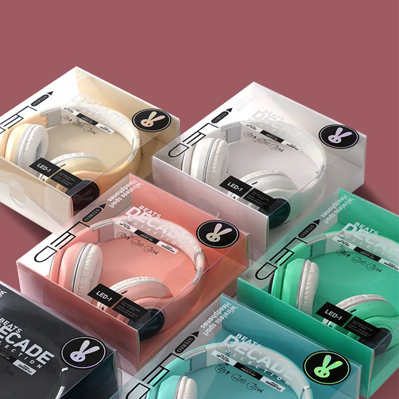 Kids LED Gaming Headphone Stereo Bluetooth 5 0 Earphone Play 10 Hours HIFI Flash Headsets Support TF Card 3 5mm Plug With Mic