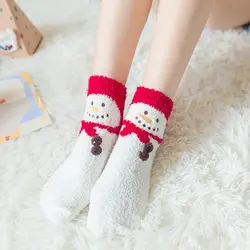 4 пары, зимние праздничные плюшевые носки-тапочки, удобные рождественские носки, теплые толстые домашние носки для женщин и девочек