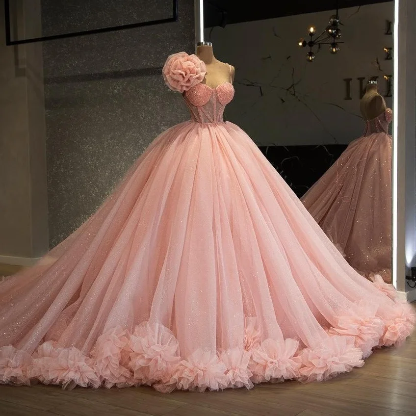 2022 Pink Glitter Ball Gown Quinceanera ...