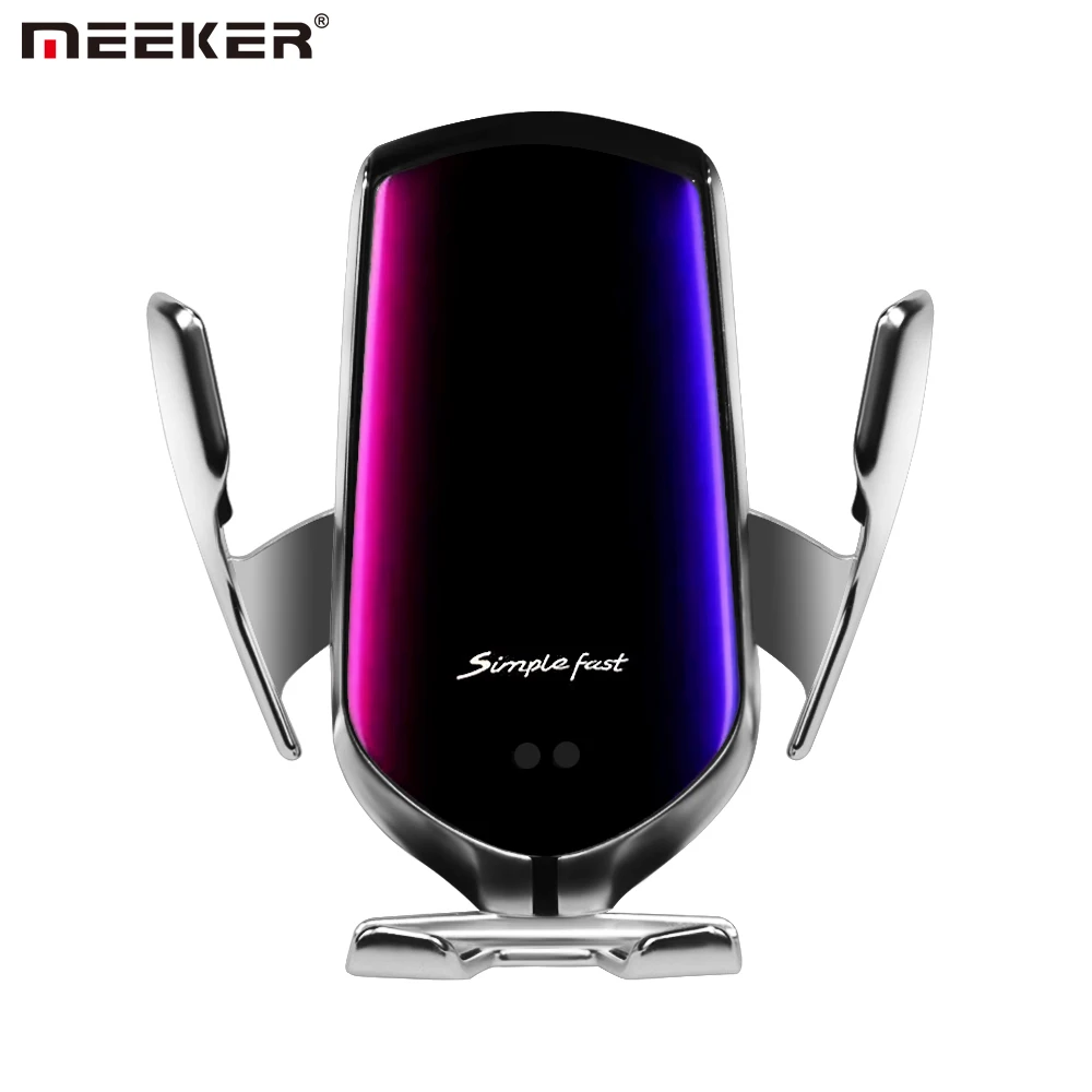 

Meeker 10W Car Phone Holder Infrared Auto Clamp Fast Charging Wireless Car Charger Mount for iPhone Huawei Samsung Smart Sensor