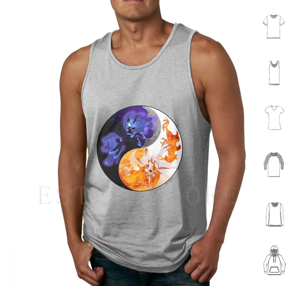 Luna E Sole Canotte Gilet Cotone Nightmare Moon Nightmare Moon Daybreaker Mlp My Little Yin Yang