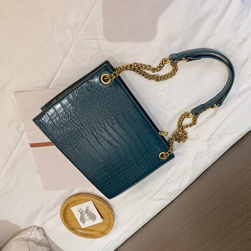 

2020 Fashion Trend Women Crocodile Pattern Crossbody Handbags Vintage Classic Solid Style Shoulder Bag Elegant Ladies Tote