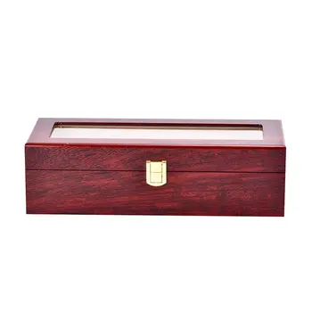 

New 2/3/5/6/10/12 Slots Watch Box Storage With Red Black Wooden Glass Case Bracelet Display Casket Watches Holder Casket