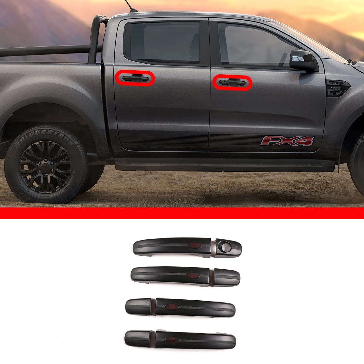 

Наружная ручка для Ford Ranger T6/T7, внешняя защитная крышка для дверной ручки автомобиля