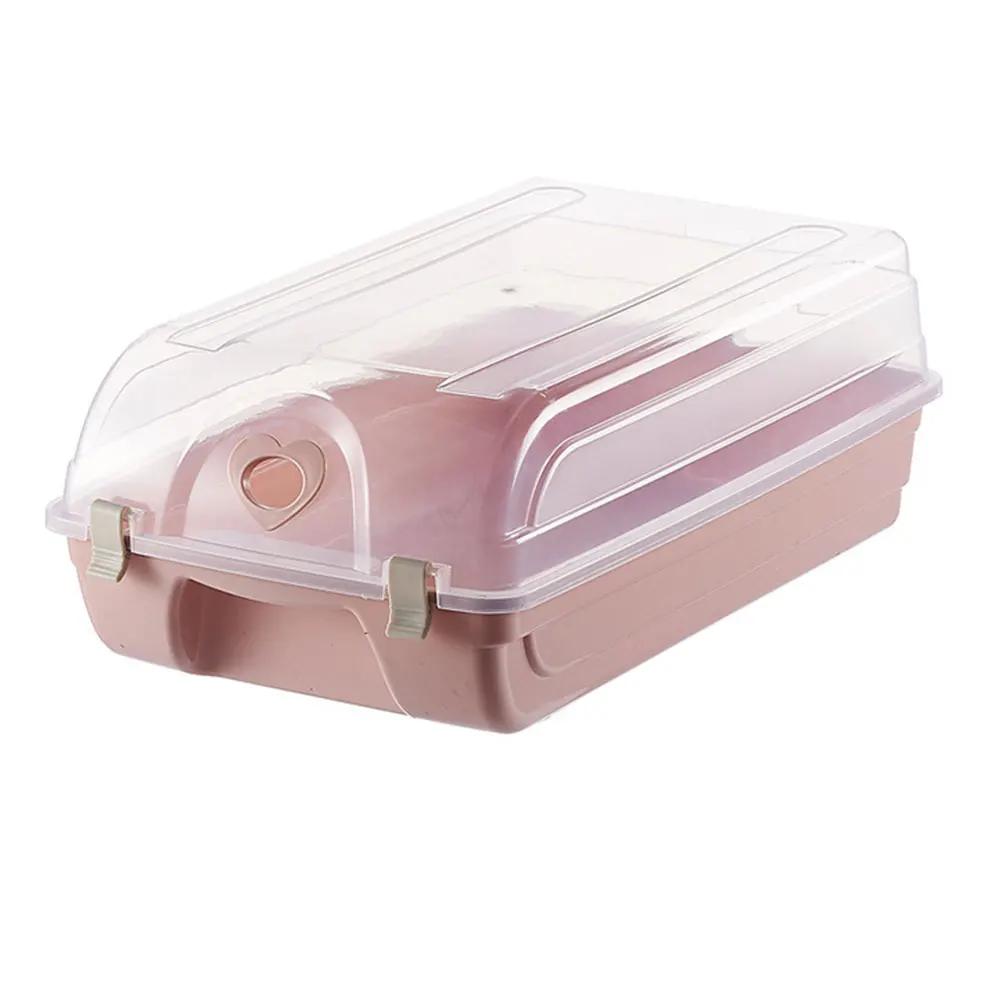 Влагостойкий органайзер для хранения, прозрачный Штабелируемый ящик для дома, зеленый однотонный Синий Розовый бытовой пластиковый обувной отель