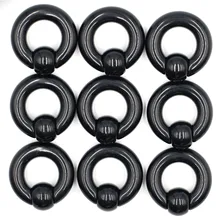Пара Черный пленный шарик акриловый ушной нос промышленный Бар пирсинг кольцо штекер туннель ювелирные изделия BCR кольцо Закрытие ниппель пирсинг тела