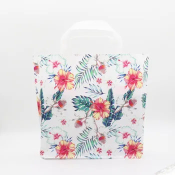 

50pcs Creative Shopping PE Portable Hand Plastic Bag Colorful Flower Plastic Bag For Gifts Cloth Packing Party Birthday Supplies