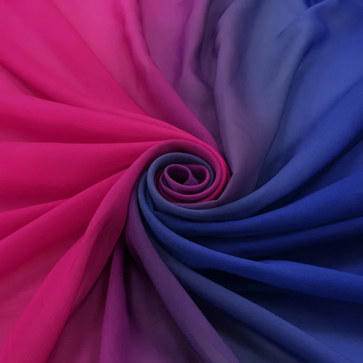 1*1,5 м Тонкая шифоновая ткань градиент Омбре вечерние платья Материал цифровая шифоновая ткань с принтом - Цвет: 11