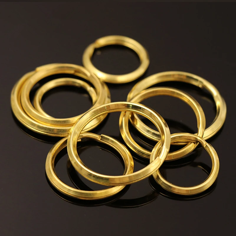Solid Brass Split Rings Double Loop Keyring 20/25/30mm Keychain Keys