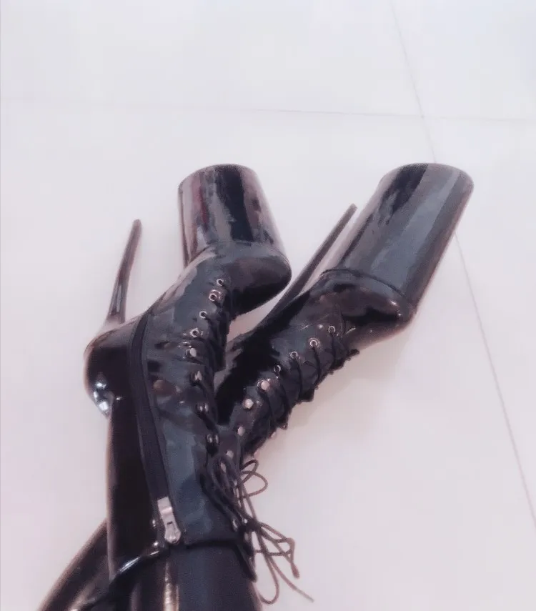 Olomm/Новые Модные женские ботильоны на платформе ботинки на высоком каблуке-шпильке черные Клубные Туфли с круглым носком женская обувь, большие американские размеры 5-15
