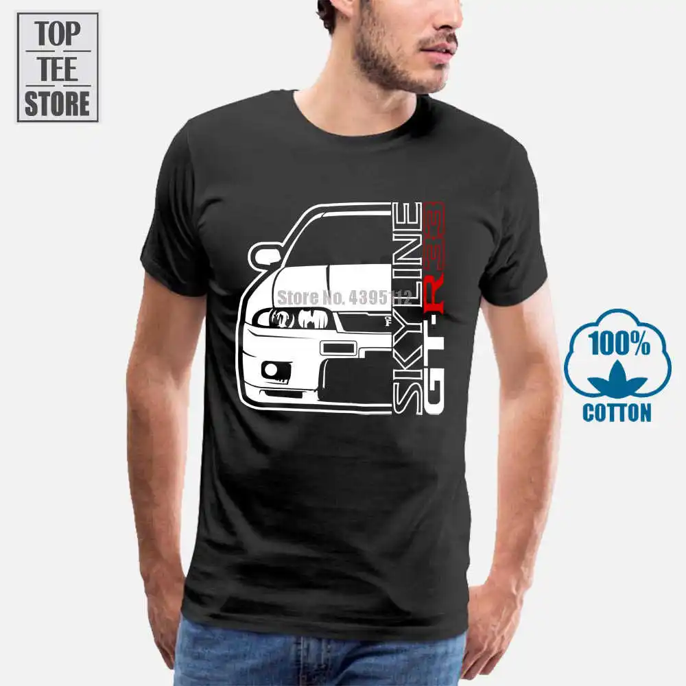 Men T Shirt Nissan Skyline Gt R 33 Printed Shirts Short Sleeve Funny Tee Novelty Tshirt Women 012531 | Мужская одежда