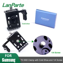 LanParte SSD держатель зажим кронштейн для samsung T5 SSD для BMPCC 6 к 4 к камера с USB-C кабельный зажим