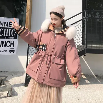 

Winter 2019 New Large Pocket Down Dress Female Temperament Korean Edition Thickened Cap Coat One Substitute Hair