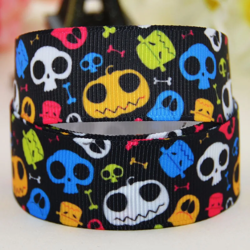 7/8'' 22mm 1&quot 25mm 1-1/2&quot 38mm 3&quot 75mm Halloween Character printed Grosgrain Ribbon party decoration X-02189 10 Yards | Дом и