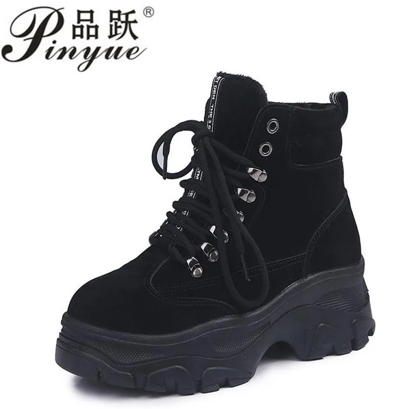 Ботинки кожаные на плоской подошве в британском стиле Осень-зима ветровые