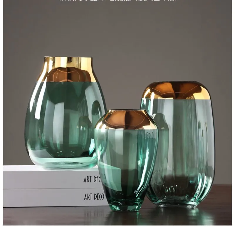 Элегантная стеклянная ваза для бутылка с цветами, украшение для дома, декор для пола, аксессуары для гостиной и ванной комнаты
