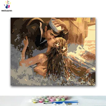 

DIY Coloring paint by numbers Embracing men and women paintings by numbers with kits 40x50 framed