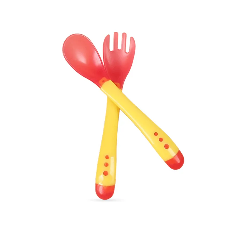 Learning Spoons Silicone Cutlery Set Silicone Feeding Spoon Fork Spoon Set Baby Cutlery Baby Feeding Tableware Set 1 Set