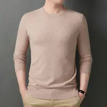 2021 Good Quality Men Shirt Sweater Solid Color O Neck Casual Slim Long Sleeve Keep Warm Tight Shirt Male Men Clothes Dropship