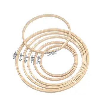 

6 Sets Embroidery Hoop Cross Stitch Bamboo Hoop Ring Adjustable Circle Set (5inch 6inch 6.7inch 8inch 9inch 10inch)