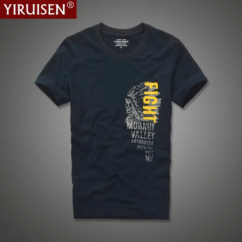 

YIRUISEN Brand Clothing Fashion Indian Print T shirt Men Short Sleeve T-Shirt 100% Cotton Tshirt Homme Camisetas Masculinas