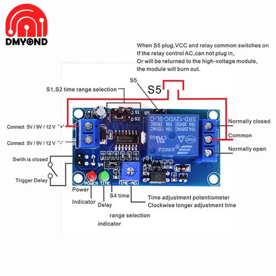 DC 12V Tipo Normalmente Aperto Interruttore Di Rardo Attivato