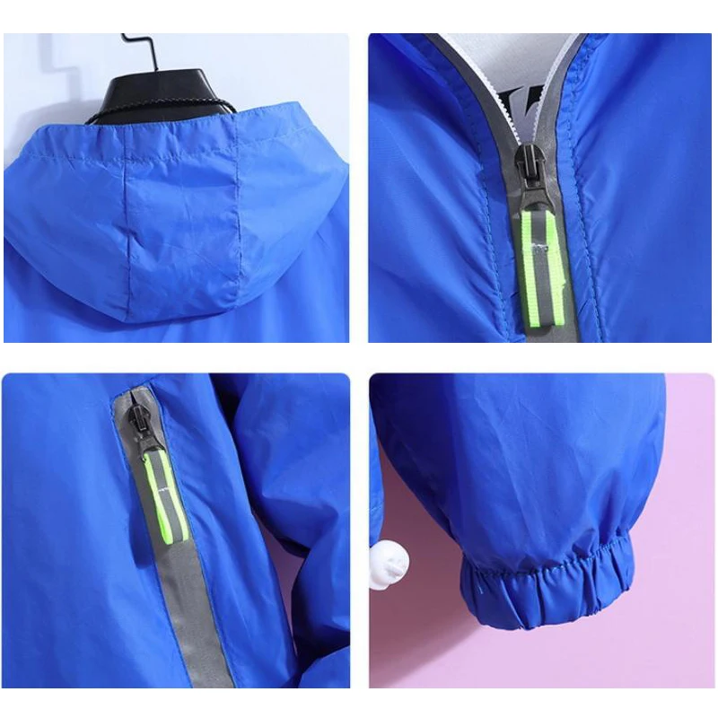 Hiking Jackets Men Women Summer Quick Dry Anti-UV Thin Ultra-Light Reflective Camping Jacket Skin Coat Windbreaker